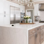 Vadara_Sereno Gold Quartz kitchen island