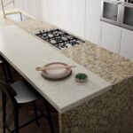 White Pearl Viatera kitchen countertops