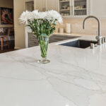 Vadara_Aurora Frost Quartz kitchen island