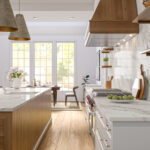 Vadara_Moonlit Lace Quartz kitchen island