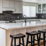 Vadara_Nordic Storm Quartz kitchen island