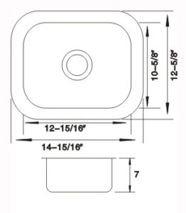 13-INCH SINGLE BOWL KITCHEN SINK