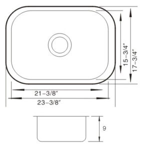 Single bowl kitchen sink 18 gauge