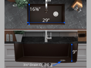 31-5/8" Undermount Large Single Bowl Quartz Composite Kitchen Sink
